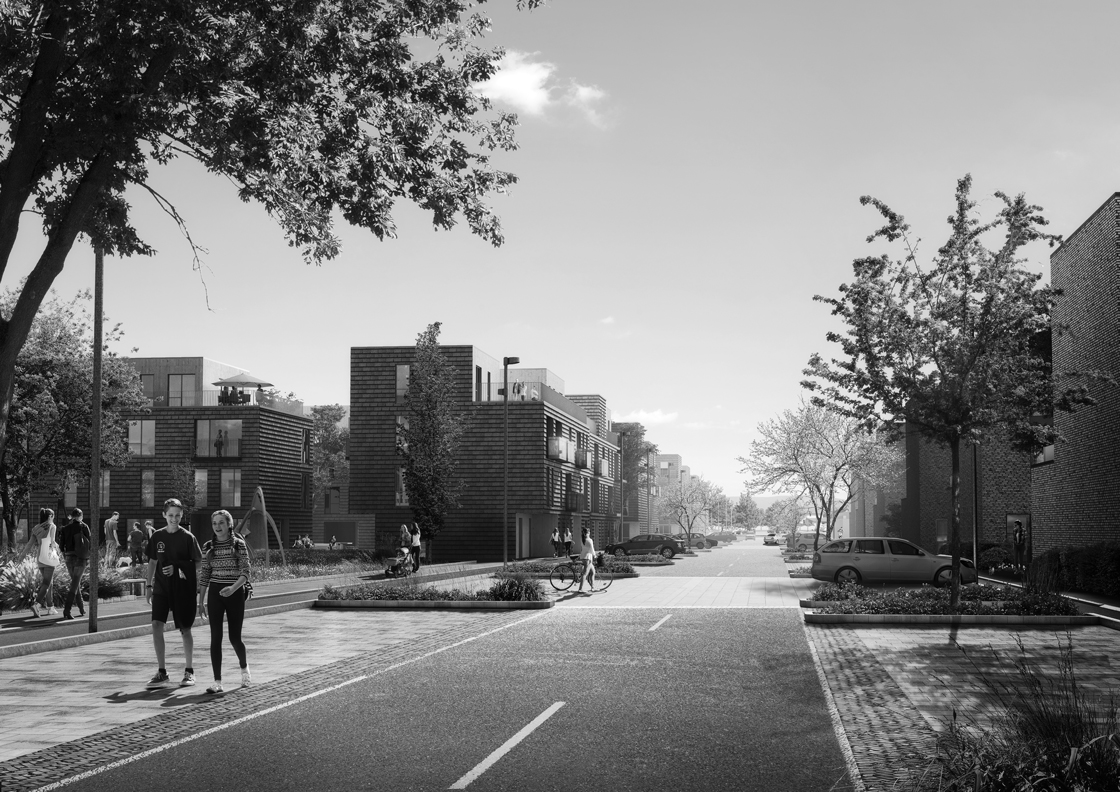 Visualisering af det kommende byggeri: ARKITEMA Architects